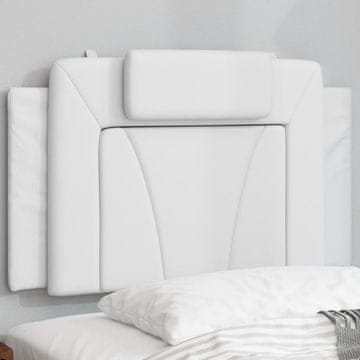Vidaxl vidaXL Blazina za vzglavje, bela, 80 cm, umetno usnje