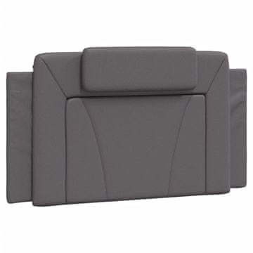 Vidaxl Blazina za vzglavje Viana siva 100 cm umetno usnje