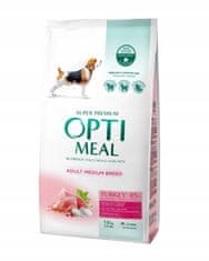 OptiMeal suha hrana za odrasle pse srednjih pasem - puran 1,5 kg