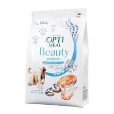 OptiMeal Beauty PODIUM popolna suha hrana za odrasle pse vseh pasem - sijoča dlaka in nega zob 1,5 kg
