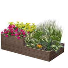 botle Dvojna vrtna postelja dvignjena postelja imitacija lesa rjava 149,2x75,6x50 cm