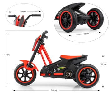 shumee Milly Mally 5719 Pedal Go-Kart Rider Rdeč