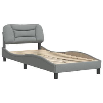 Vidaxl Posteljni okvir brez vzmetnice Hvar svetlo siv 80x200 cm blago