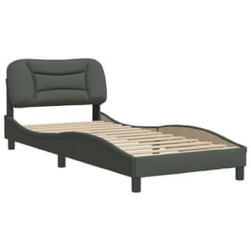 Vidaxl Posteljni okvir brez vzmetnice Hvar temno siv 80x200 cm blago