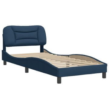 Vidaxl Posteljni okvir brez vzmetnice Hvar Modra 80x200 cm Tkanina