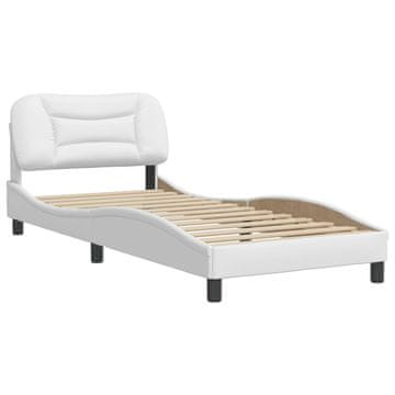 Vidaxl Posteljni okvir brez vzmetnice Hvar bel 80x200 cm umetno usnje