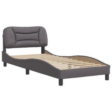 Vidaxl Posteljni okvir brez vzmetnice Hvar siv 80x200 cm umetno usnje