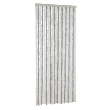Vidaxl Zavesa proti mrčesu svetlo siva in bela 100x230 cm šenilja