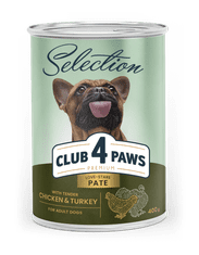 Club4Paws Premium Mokra hrana za pse - Piščančja in puranja pašteta 10x400g