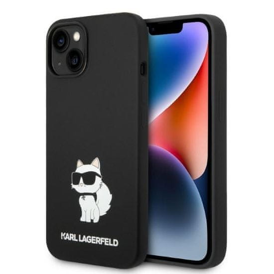 Karl Lagerfeld Ovitek Karl Lagerfeld za Apple iPhone 14 - Black Silicone Choupette