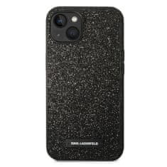 Karl Lagerfeld Ovitek Karl Lagerfeld za Apple iPhone 14 - Black Glitter Plaque Logo