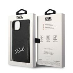 Karl Lagerfeld Ovitek Karl Lagerfeld za Apple iPhone 14 - Signature Logo Cardslot