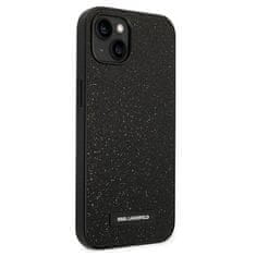 Karl Lagerfeld Ovitek Karl Lagerfeld za Apple iPhone 14 - Black Glitter Plaque Logo