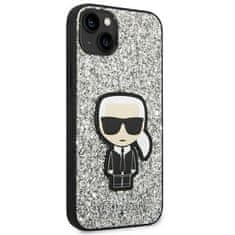 Karl Lagerfeld Ovitek Karl Lagerfeld za Apple iPhone 14 - Silver Glitter Flakes Ikonik