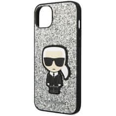 Karl Lagerfeld Ovitek Karl Lagerfeld za Apple iPhone 14 - Silver Glitter Flakes Ikonik