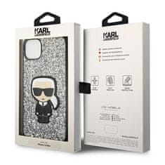 Karl Lagerfeld Ovitek Karl Lagerfeld za Apple iPhone 14 - Silver Glitter Flakes Ikonik