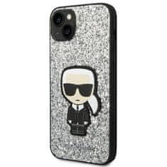 Karl Lagerfeld Ovitek Karl Lagerfeld za Apple iPhone 14 - Silver Glitter Flakes Ikonik