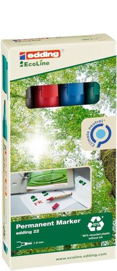 Edding Permanentni marker EcoLine 22 - 4 barve
