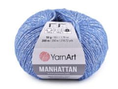Manhattan Pletena preja 50 g - (907) modra fino srebrna
