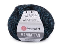 Manhattan Pletena preja 50 g - (908) črna turkizna temna