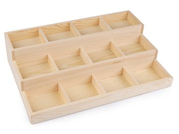 Lesen pladenj / organizator 3 nivojev 24x35,5 cm - naravna st.