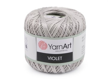 Bombažna kvačkana preja Violet 50 g - (4920) golobje siva