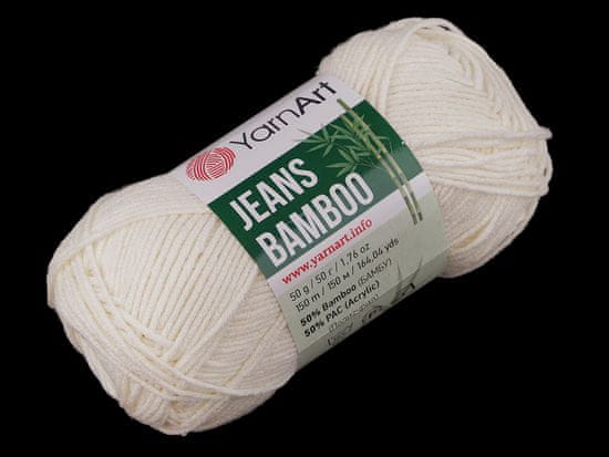 Bamboo Pletena preja Jeans 50 g - (102) kremasta najlažja.