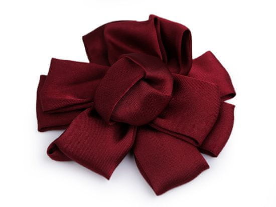 Satenast cvet za šivanje in lepljenje Ø6,5 cm - bordo (10 kosov)