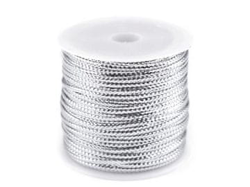 Vdolbina z lureksom, širine 2 mm, ravna, božič - srebrna