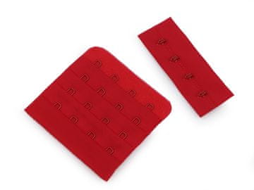 Zaponke za modrček, plišaste, širine 70 mm, štiri vrste - rdeče (10 parov)