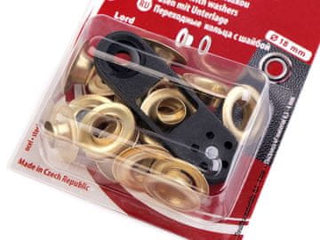 Vpenjalke s podložko notranji Ø8 mm / zunanji Ø18 mm - zlata svetloba (10 lističev)
