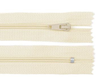 Spiralna zadrga št. 3 dolžine 14 cm autolock - smetana najlažja.