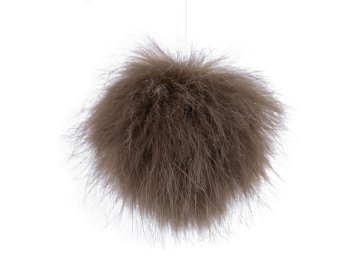 Kožuhovinasti pompom z zanko Ø8 cm - svetlo rjava