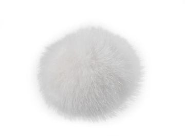 Kožuhovinasti pompom z zanko Ø6 cm - Off White