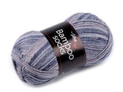 Vlna-Hep Pletena preja Bambusove nogavice / nogavica 100 g - (7908) modro-siva