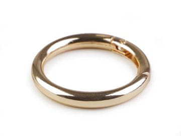 Karabinka okrogla za torbice / obesek za ključe Ø34 mm - zlata (10 kosov)