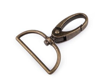 Kovinska vrtljiva karabinka, 37 mm - stara medenina (10 kosov)