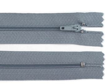 Spiralna zadrga št. 3 dolžina 30 cm pinlock - siva nevtralna