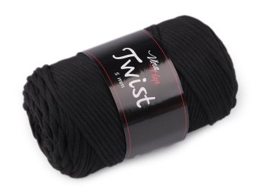 Bombažna preja za pletenje Twist macrame 500 g glavnik - (8001) črna