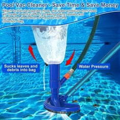HOME & MARKER® Sesalnik za bazen z vodnim pogonom, univerzalni priključek za vrtno cev, komplet za čiščenje bazena | AQUAOOVER