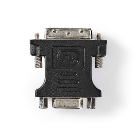 Nedis CCGB32902BK - Adapter DVI| DVI-I 24+5 vtič | VGA vtičnica | Niklena obloga | Ravna | PVC | Črna