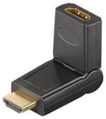 PremiumCord Adapter HDMI 19-pinski ženski - 19-pinski moški vrtljiv, pozlačen