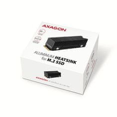 AXAGON CLR-M2XT, aluminijasto pasivno hladilno ohišje za enostranski in dvostranski SSD M.2, višina 24 mm