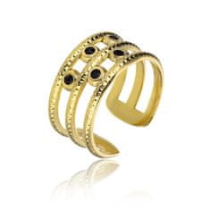 Emily Westwood Eleganten pozlačen prstan s kristali London EWR23065G