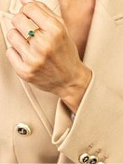 Emily Westwood Presley EWR23063G očarljiv pozlačen prstan z zelenim cirkonom