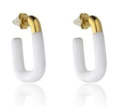 Emily Westwood Elegantni ovalni uhani z emajlom EWE23136G