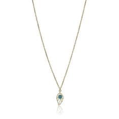 Emily Westwood Nežna pozlačena ogrlica s turkiznim brinom EWN23028G