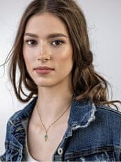 Emily Westwood Nežna pozlačena ogrlica s turkiznim brinom EWN23028G