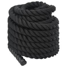 Vidaxl Bojna vrv črna 15 m 11 kg poliester