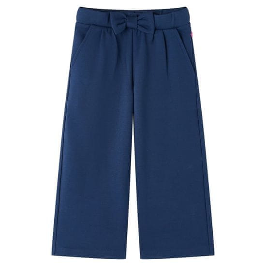 Vidaxl Otroške hlače s širokimi hlačnicami mornarsko modre 92